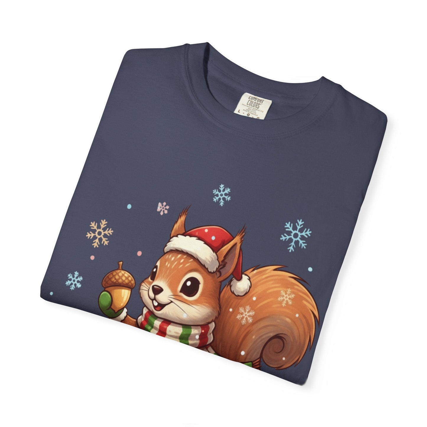 Winter's Whimsy: Festive Woodland Critter, Holiday Cartoon Digital Art T-shirt – Custom T-Shirt by PixelCraft360, unique decoration for events and special gifts