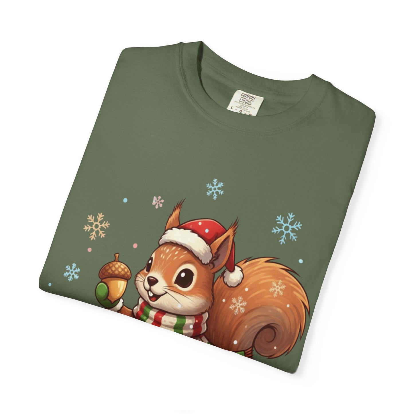 Winter's Whimsy: Festive Woodland Critter, Holiday Cartoon Digital Art T-shirt – Custom T-Shirt by PixelCraft360, unique decoration for events and special gifts