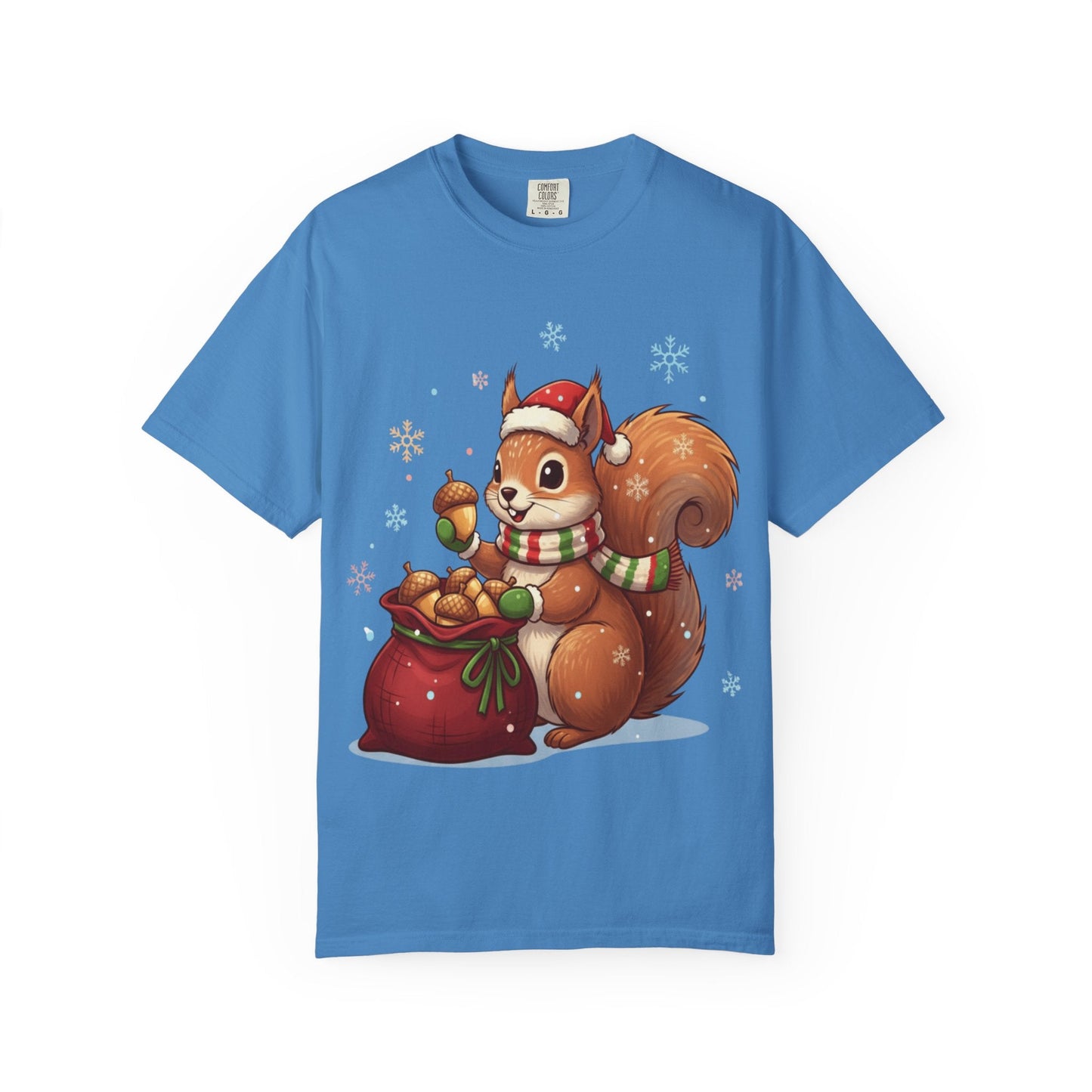 Winter's Whimsy: Festive Woodland Critter, Holiday Cartoon Digital Art T-shirt – Custom T-Shirt by PixelCraft360, unique decoration for events and special gifts