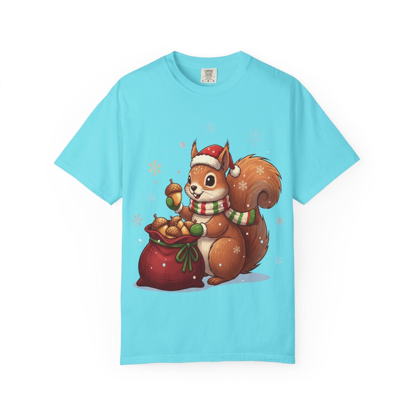 Winter's Whimsy: Festive Woodland Critter, Holiday Cartoon Digital Art T-shirt – Custom T-Shirt by PixelCraft360, unique decoration for events and special gifts