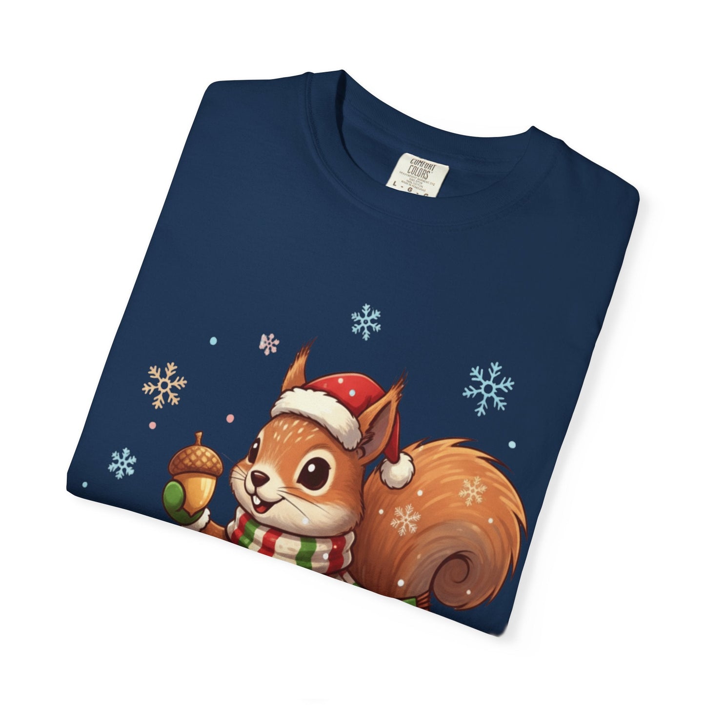 Winter's Whimsy: Festive Woodland Critter, Holiday Cartoon Digital Art T-shirt – Custom T-Shirt by PixelCraft360, unique decoration for events and special gifts