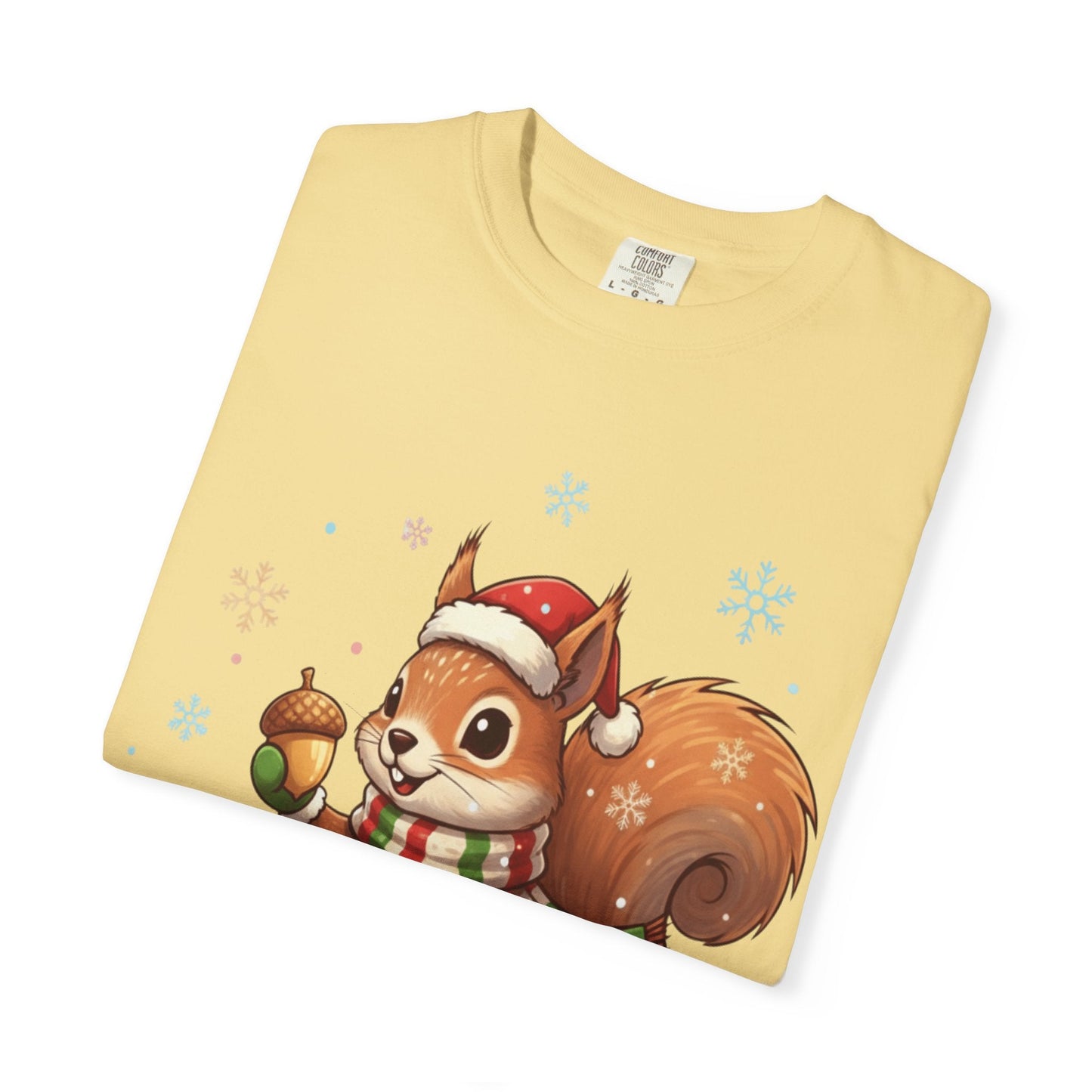 Winter's Whimsy: Festive Woodland Critter, Holiday Cartoon Digital Art T-shirt – Custom T-Shirt by PixelCraft360, unique decoration for events and special gifts