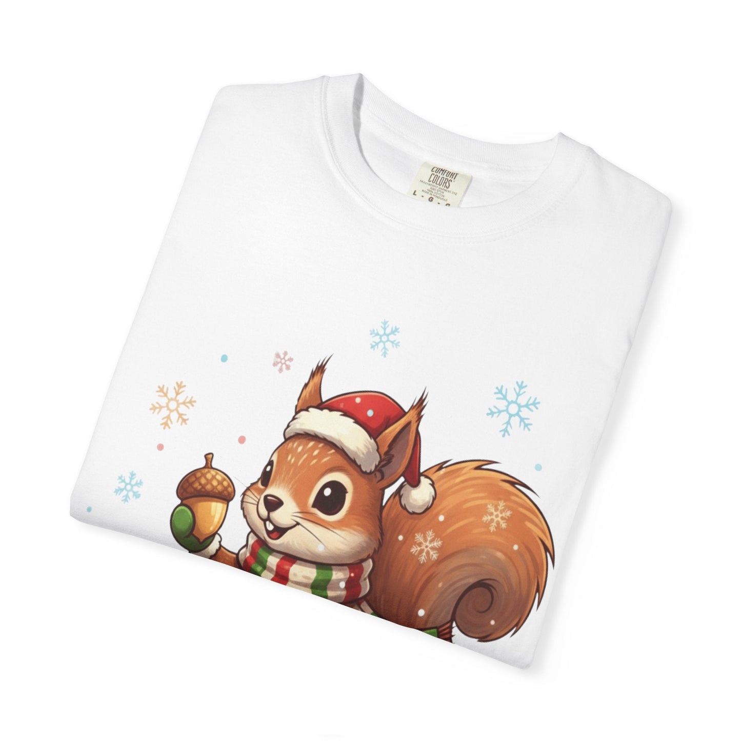 Winter's Whimsy: Festive Woodland Critter, Holiday Cartoon Digital Art T-shirt – Custom T-Shirt by PixelCraft360, unique decoration for events and special gifts