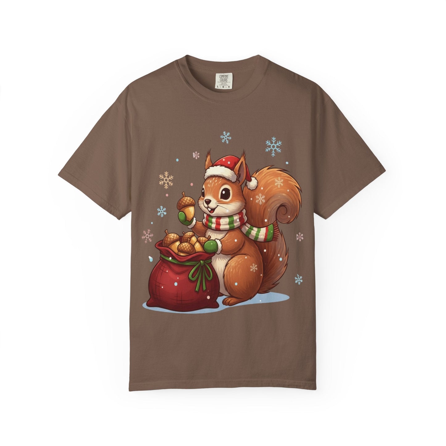 Winter's Whimsy: Festive Woodland Critter, Holiday Cartoon Digital Art T-shirt – Custom T-Shirt by PixelCraft360, unique decoration for events and special gifts